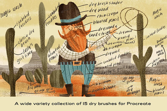 The Dry Brush Pack for Procreate in Photoshop Brushes - product preview 3