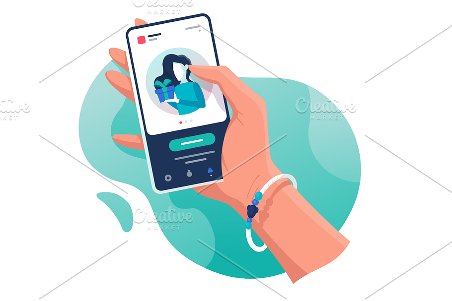 Hand with phone in Illustrations - product preview 8