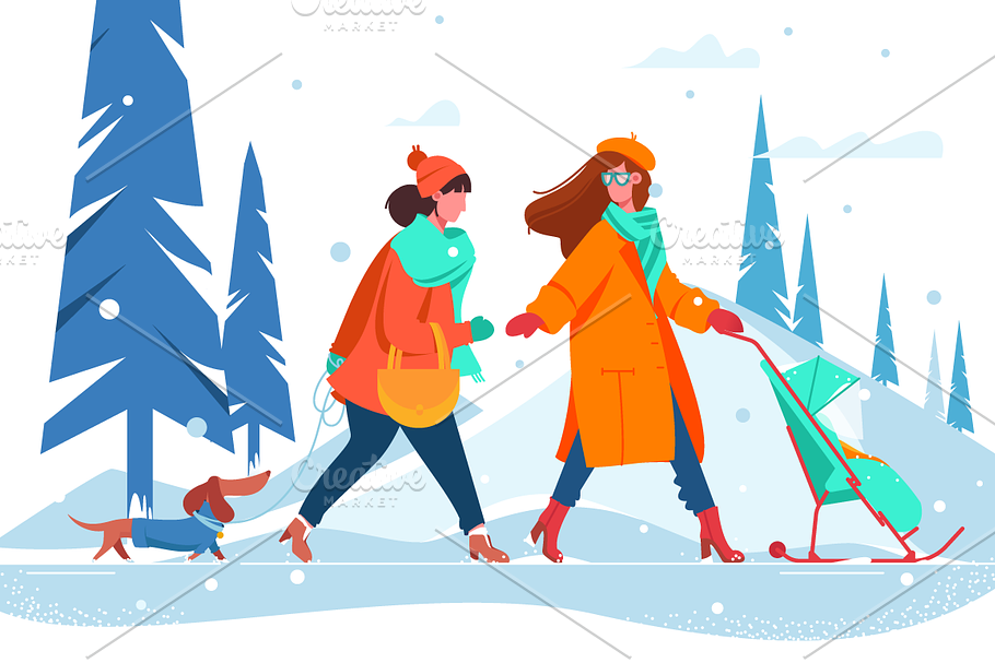 Winter street in Illustrations - product preview 8