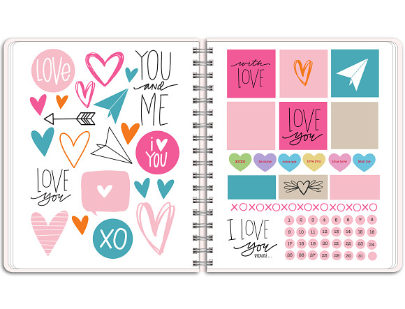 Digital Stickers | Valentine's Day in Photoshop Shapes - product preview 2