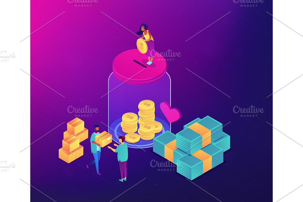 Donation concept vector isometric in Illustrations - product preview 8