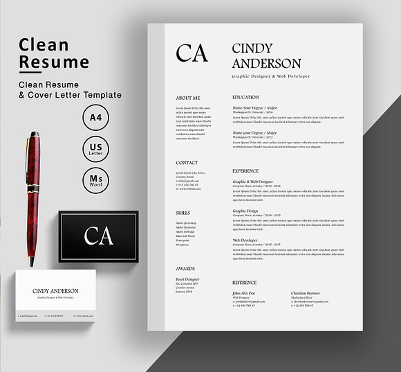 Elegant Resume/CV in Resume Templates - product preview 8