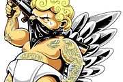 Cupid with Tattoos and Love Weapon