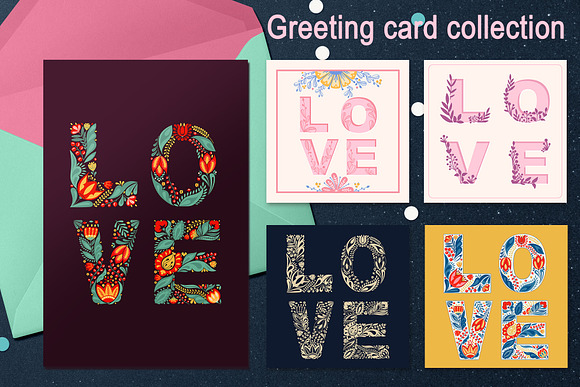 Love. Vector collection for you in Patterns - product preview 1