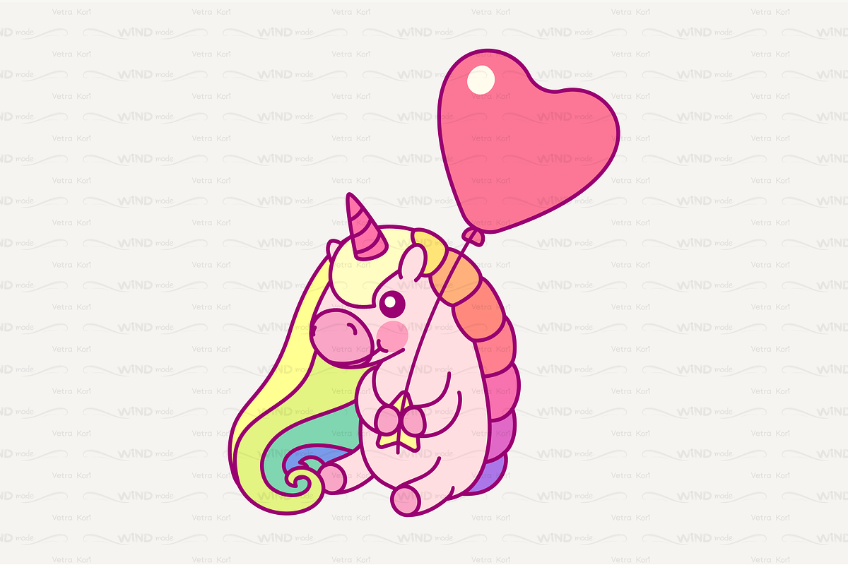vector Cute rainbow unicorn in Patterns - product preview 8