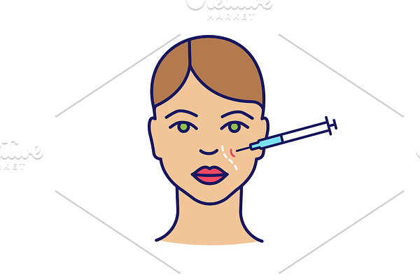 Nasolabial botox injection icon