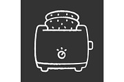 Slice toaster with toast chalk icon