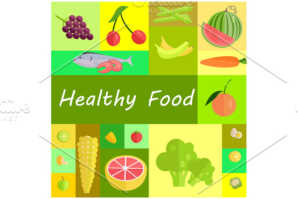 Healthy Organic Food Cartoon
