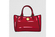 Fashionable Glossy Red Bag Isolated