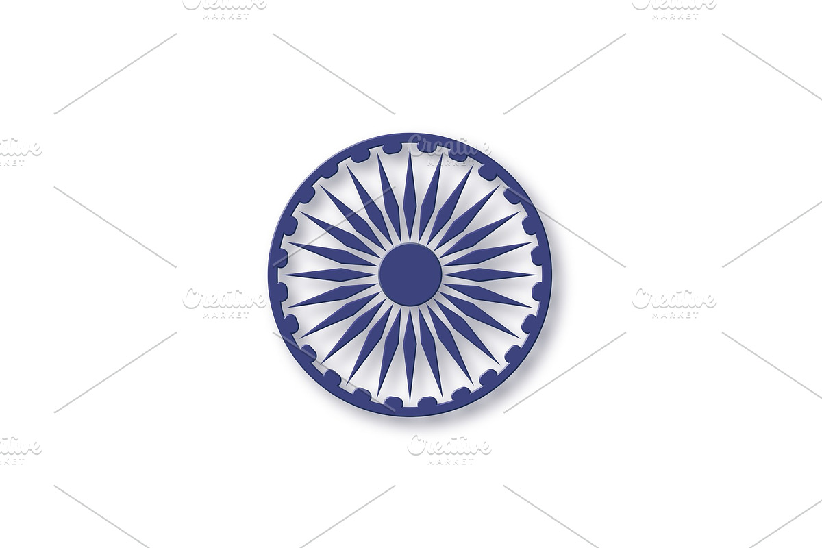 Ashoka Wheel for Indian national in Illustrations - product preview 8