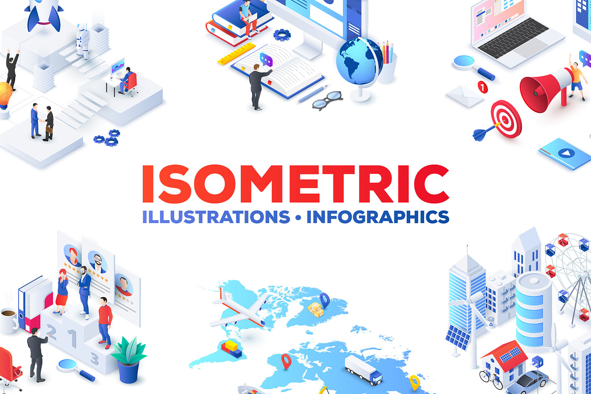 Isometric illustrations templates in Illustrations - product preview 8