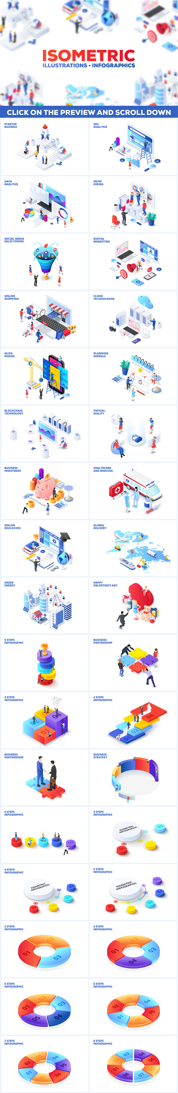 Isometric illustrations templates in Illustrations - product preview 1