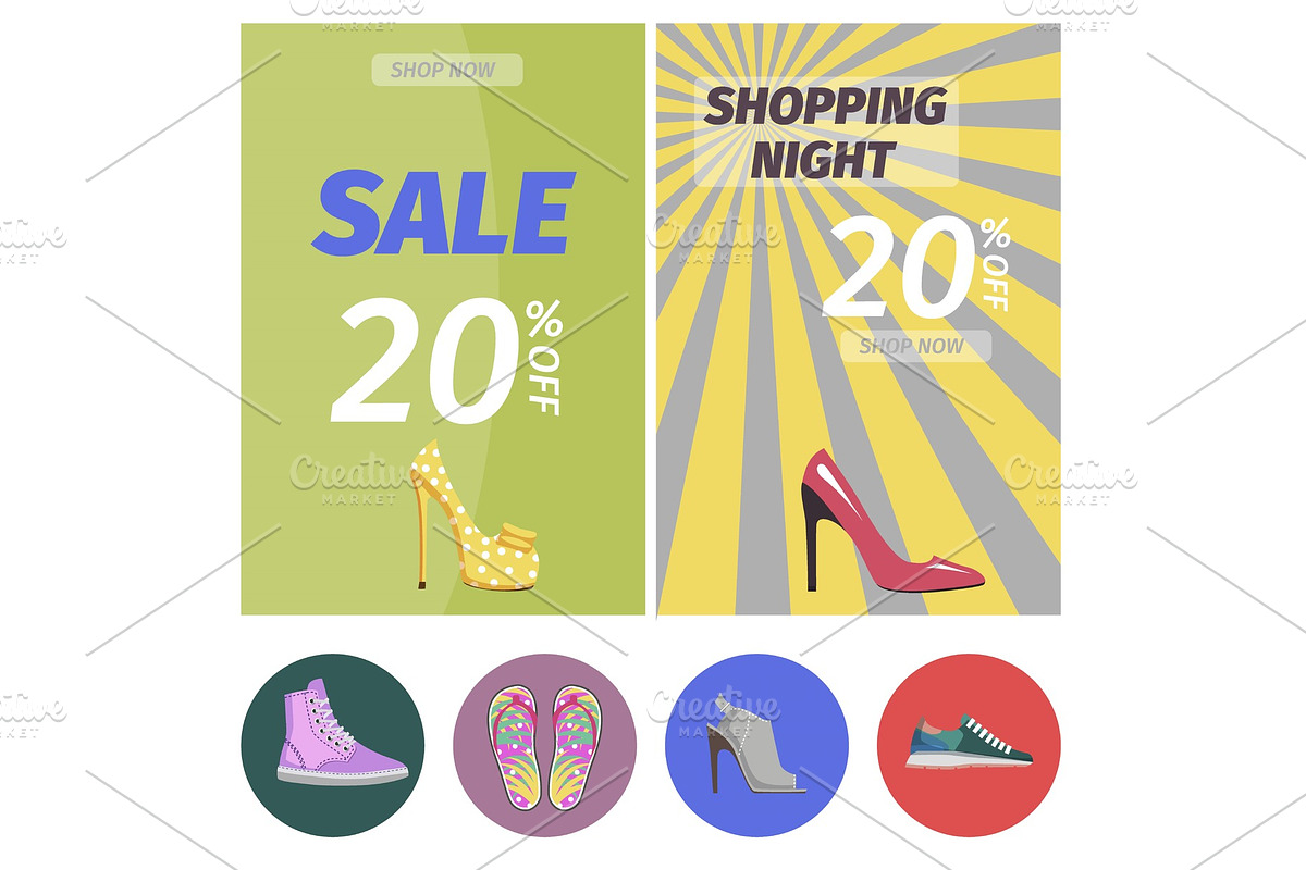 Shopping Night with Big Sale in in Illustrations - product preview 8
