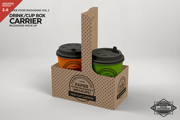 Drink Cup Carrier Packaging Mockup in Branding Mockups - product preview 7
