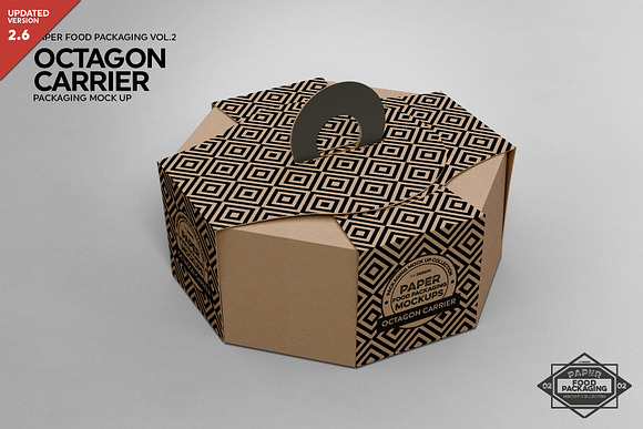 Octagon Box Carrier Packaging Mockup in Branding Mockups - product preview 7