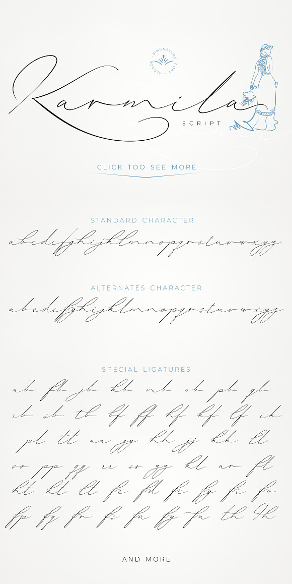 Karmila Script in Script Fonts - product preview 8