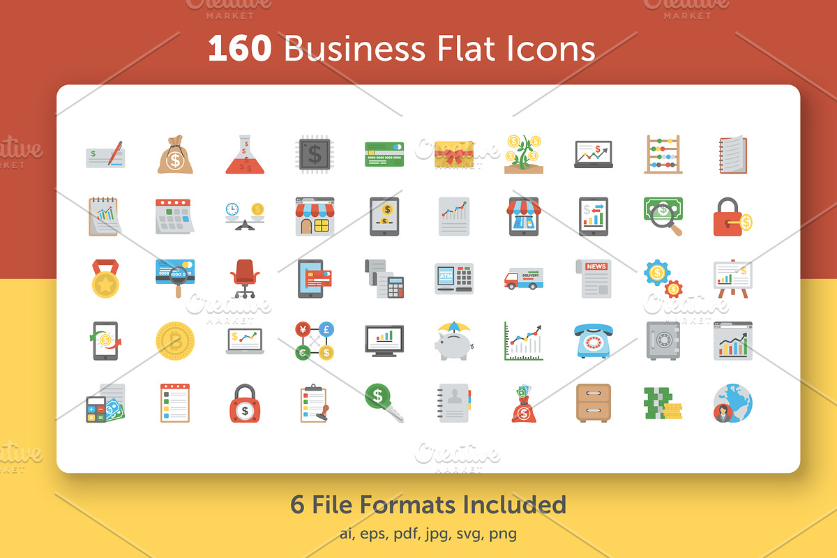 160 Business Flat Vector Icons in Icons - product preview 8