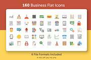 160 Business Flat Vector Icons
