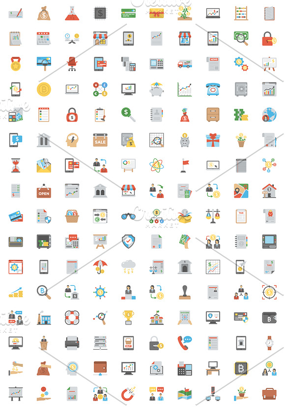 160 Business Flat Vector Icons in Icons - product preview 1