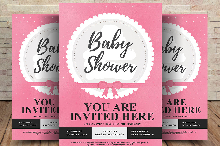 Baby Shower Card in Card Templates - product preview 8