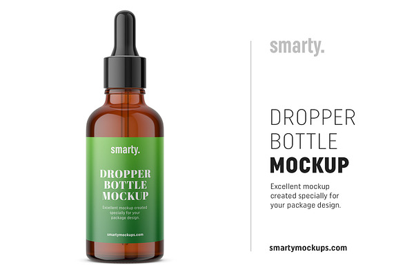 Amber dropper bottle mockup