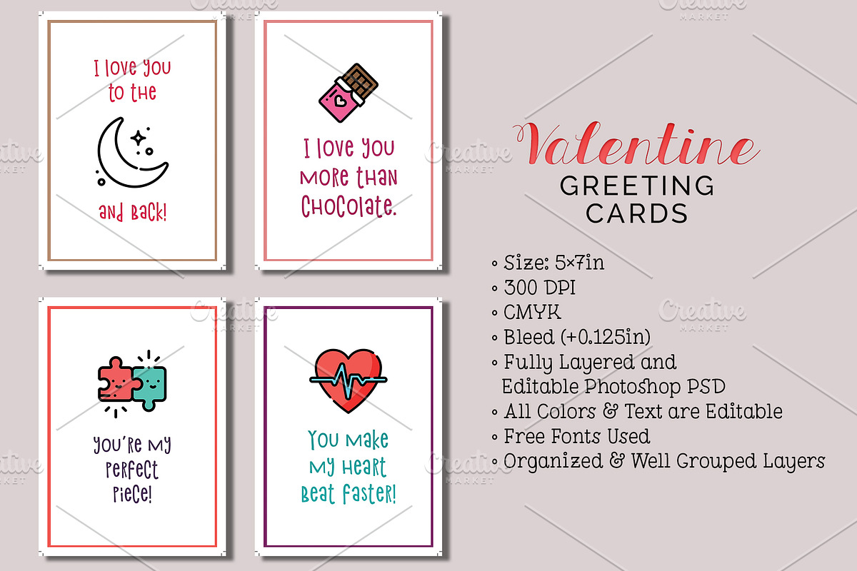 6 Valentine's Day Cards in Card Templates - product preview 8