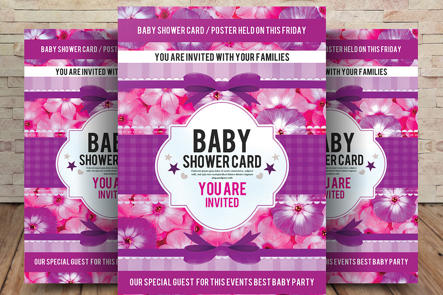 Baby Shower Card Template in Card Templates - product preview 8