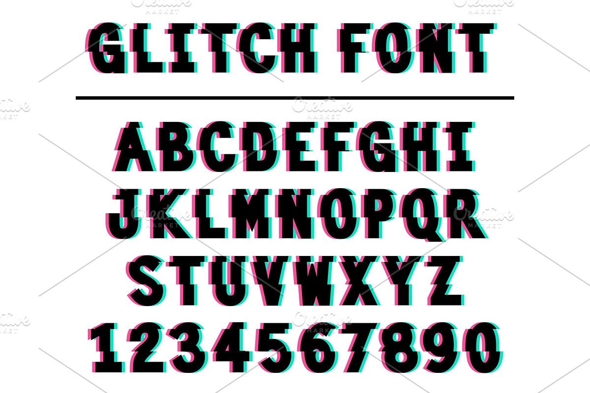 80s style VHS glitch font in Illustrations - product preview 8