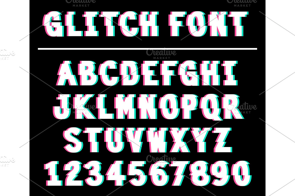 80s style VHS glitch font in Illustrations - product preview 8