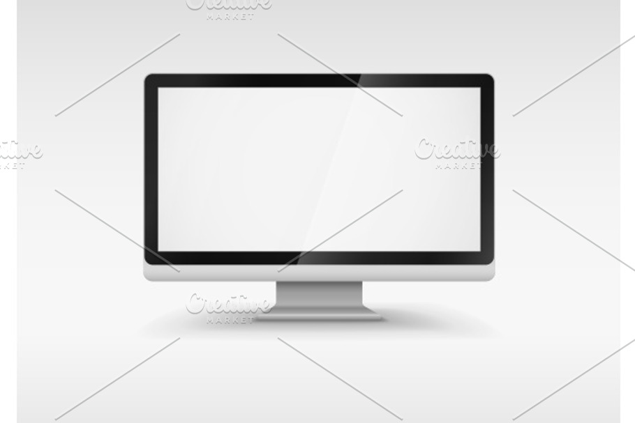 Computer monitor with white screen in Product Mockups - product preview 8
