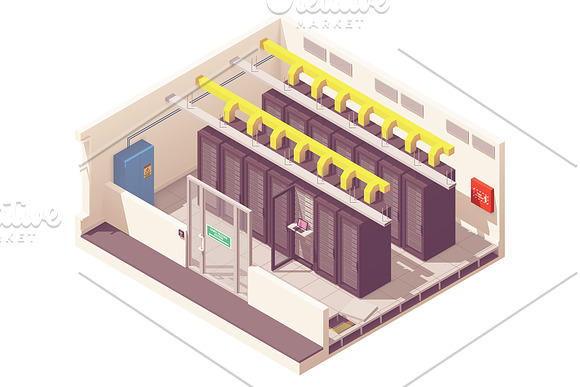 Vector isometric office interiors  in Illustrations - product preview 11