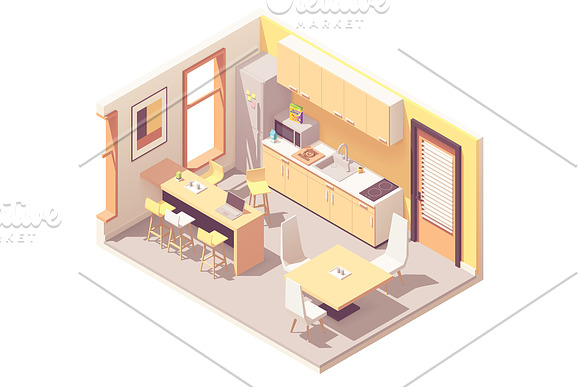 Vector isometric office interiors  in Illustrations - product preview 14