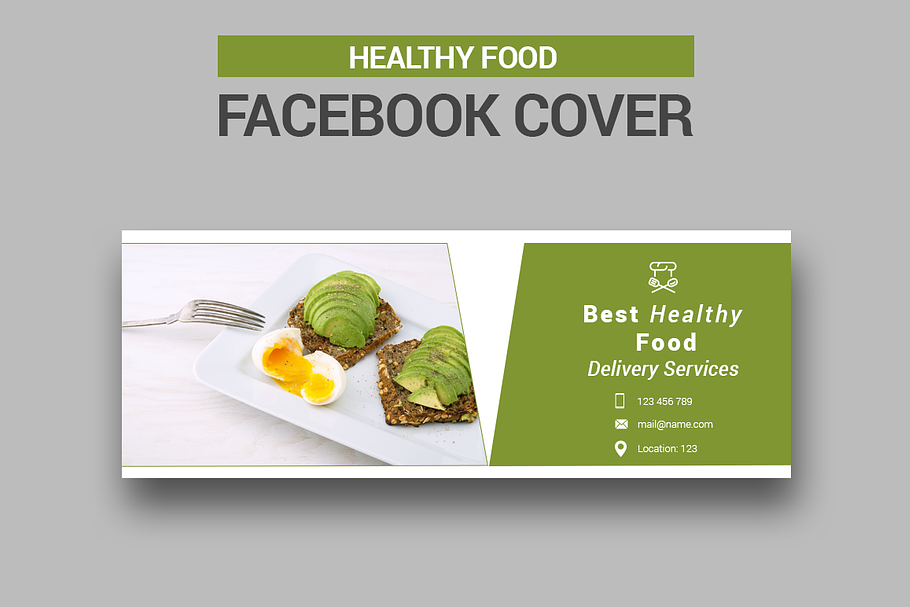 Healthy Food Facebook Cover in Facebook Templates - product preview 8