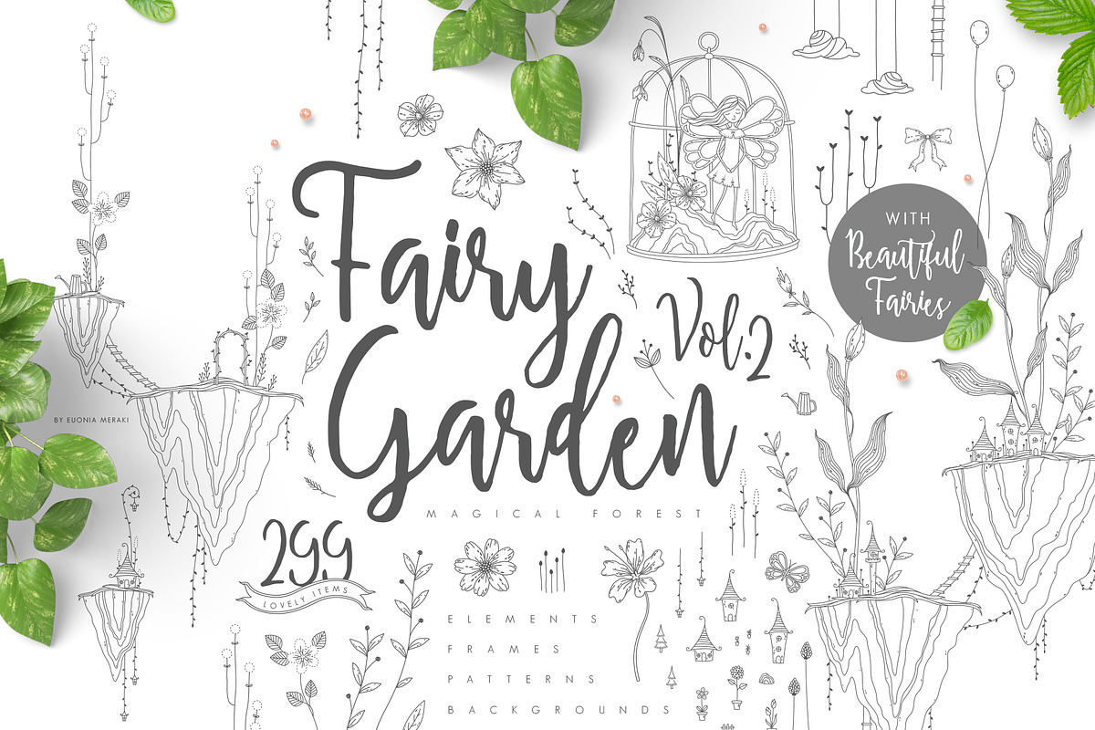 Fairy Garden 2 - Spring Illustration in Illustrations - product preview 8