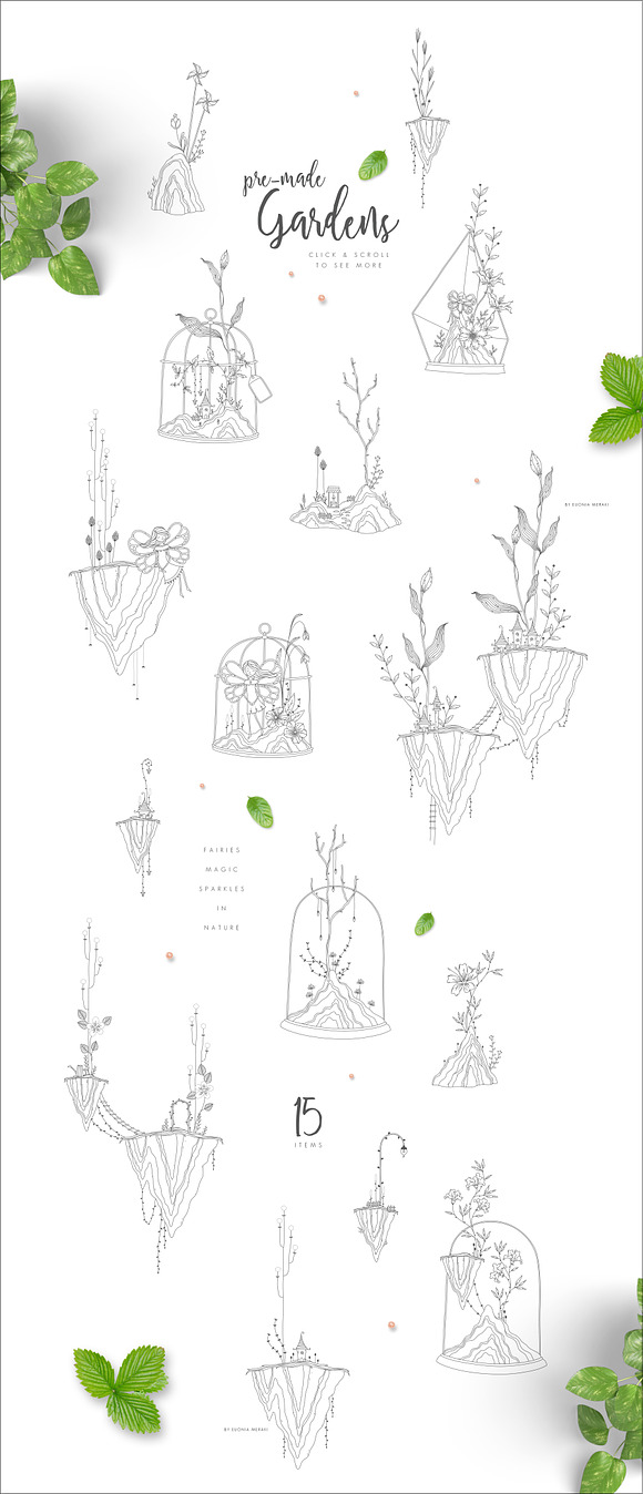 Fairy Garden 2 - Spring Illustration in Illustrations - product preview 3