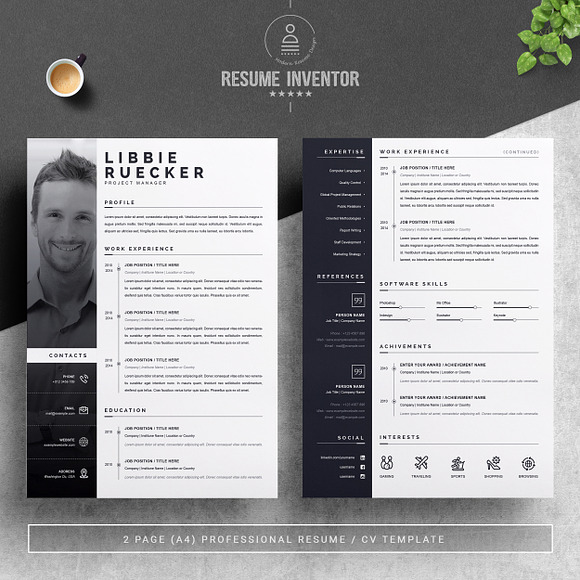 Modern Resume Template with Photo in Resume Templates - product preview 1
