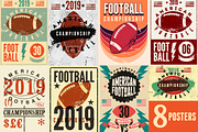American Football vintage posters.