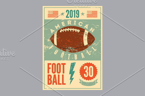 American Football vintage posters. in Illustrations - product preview 1