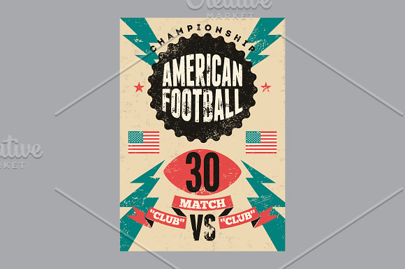 American Football vintage posters. in Illustrations - product preview 4
