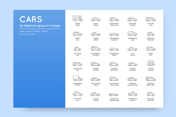 Awesome Vehicles Icons and Logo Set in Logo Icons - product preview 1