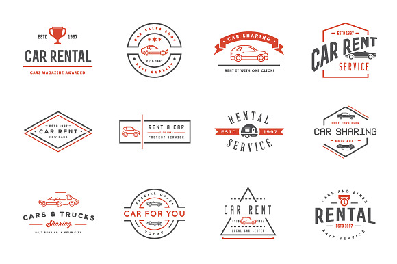 Awesome Vehicles Icons and Logo Set in Logo Icons - product preview 3