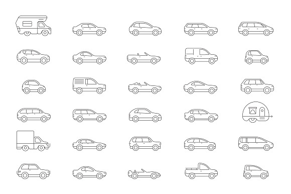 Awesome Vehicles Icons and Logo Set in Logo Icons - product preview 4