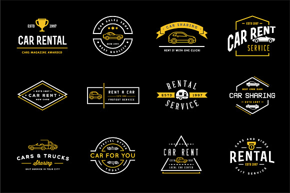 Awesome Vehicles Icons and Logo Set in Logo Icons - product preview 6