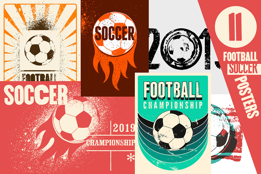 Football/Soccer vintage posters. in Illustrations - product preview 8