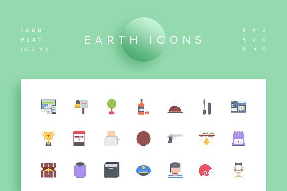 Earth Icons. Flat Style. 1 000 in Icons - product preview 44