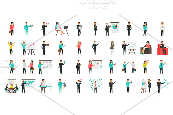 100 Flat Business Characters in Icons - product preview 1
