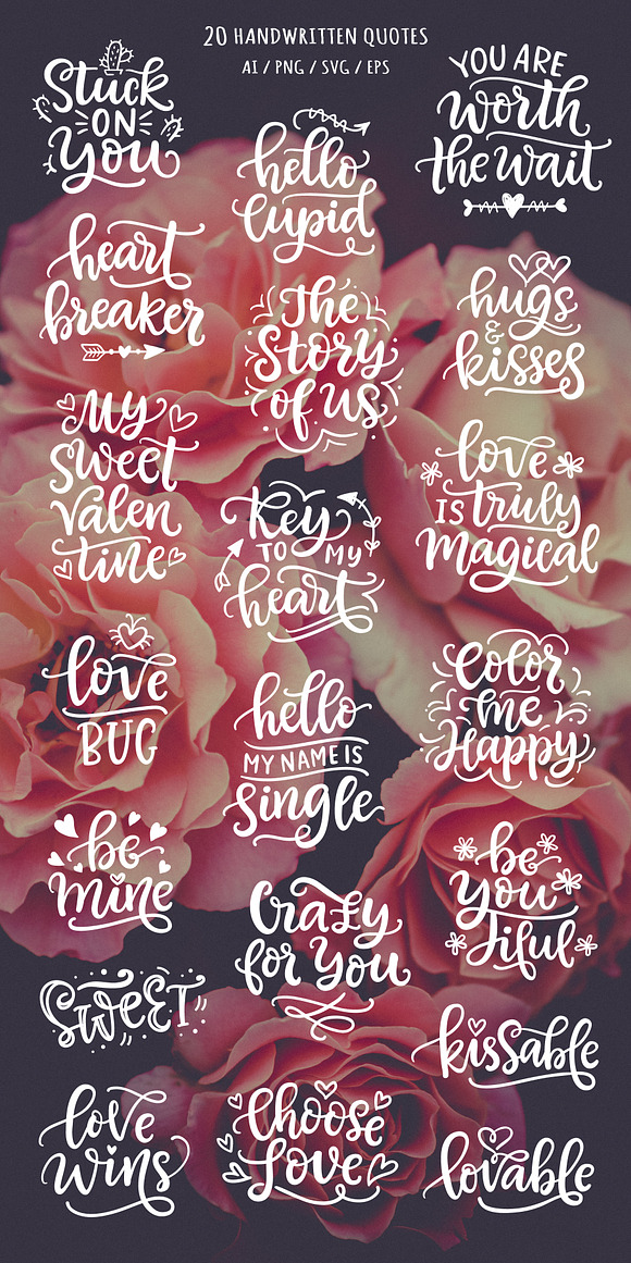 57 Valentine Quotes & Arrows Clipart in Illustrations - product preview 8