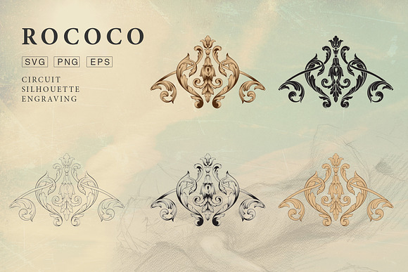 Rococo Romance Ornament page decor in Illustrations - product preview 3
