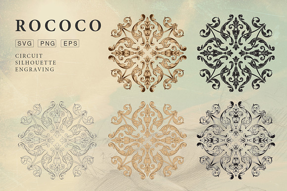 Rococo Romance Ornament page decor in Illustrations - product preview 4