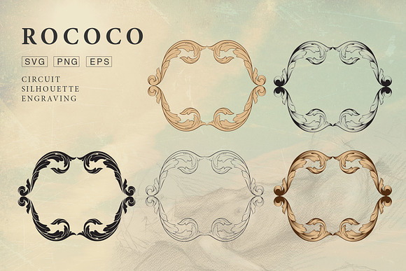 Rococo Romance Ornament page decor in Illustrations - product preview 7